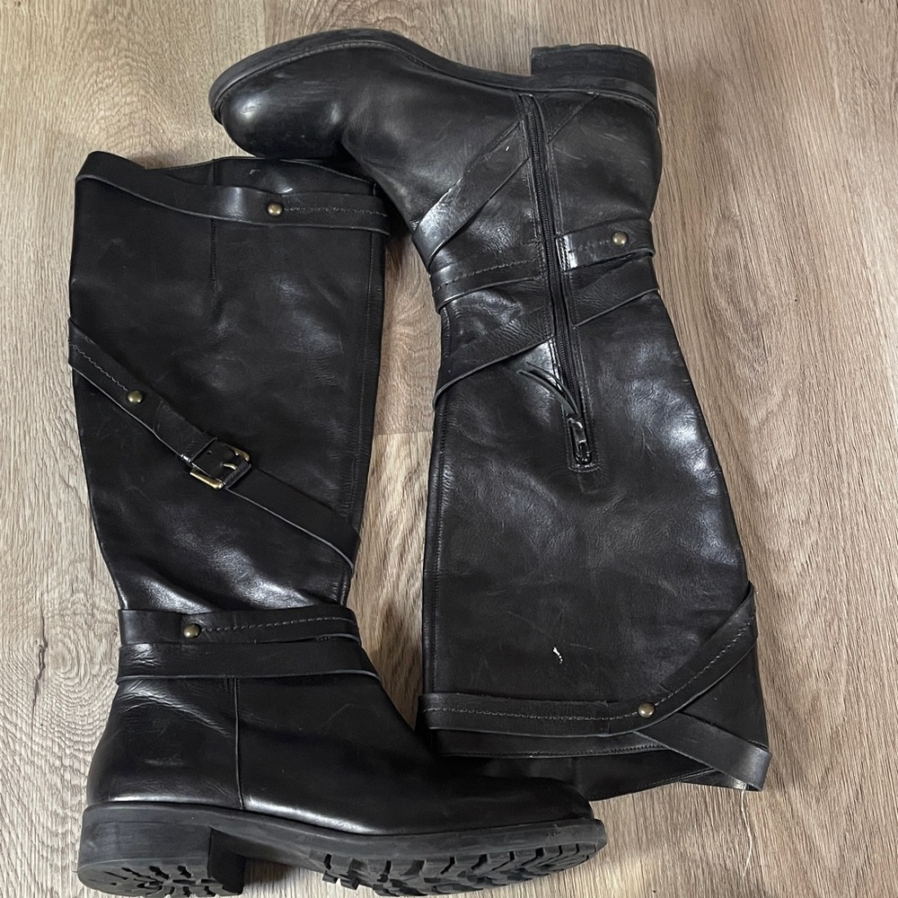 Anthropologie Daughters of the Liberation black calf leather boots 8.5